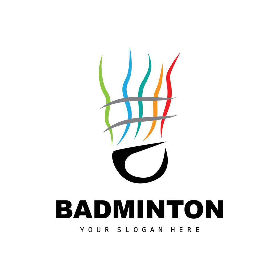 badminton logo, sport ramo disegno, vettore astratto badminton Giocatori silhouette collezione