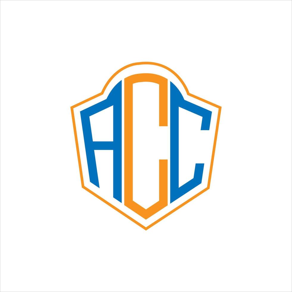 acc astratto monogramma scudo logo design su bianca sfondo. acc creativo iniziali lettera logo. vettore