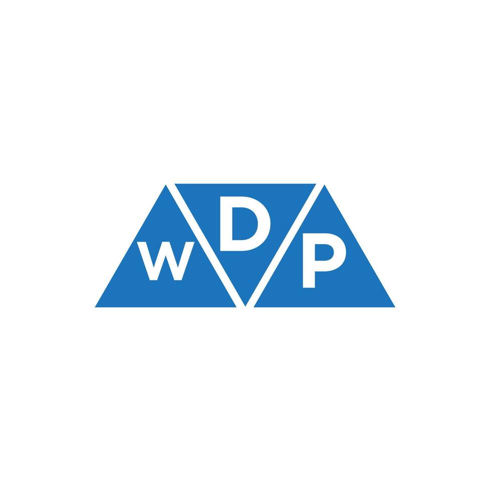 dwp triangolo forma logo design su bianca sfondo. dwp creativo iniziali lettera logo concetto. vettore