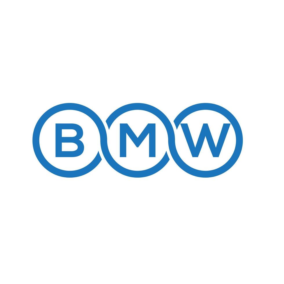 design del logo della lettera bmw su sfondo bianco. concetto di logo della lettera di iniziali creative di bmw. disegno della lettera bmw. vettore