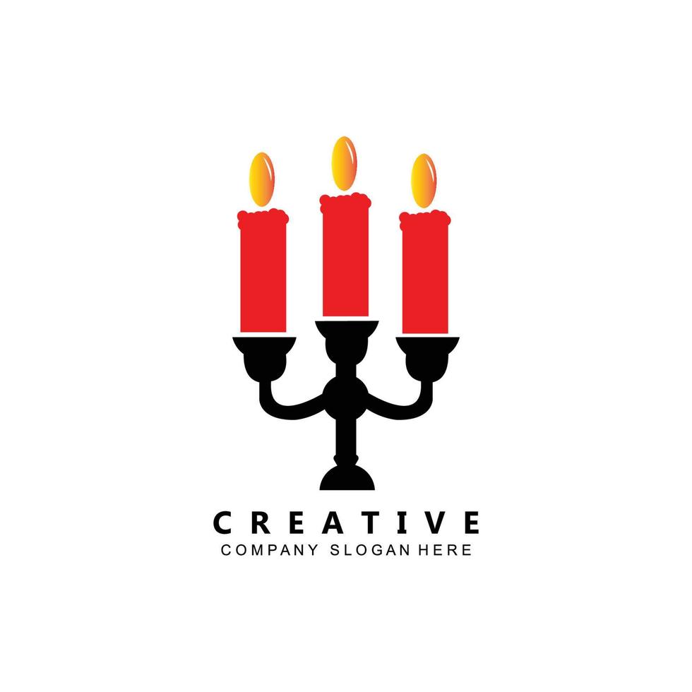 semplice hanukkah candela vettore logo