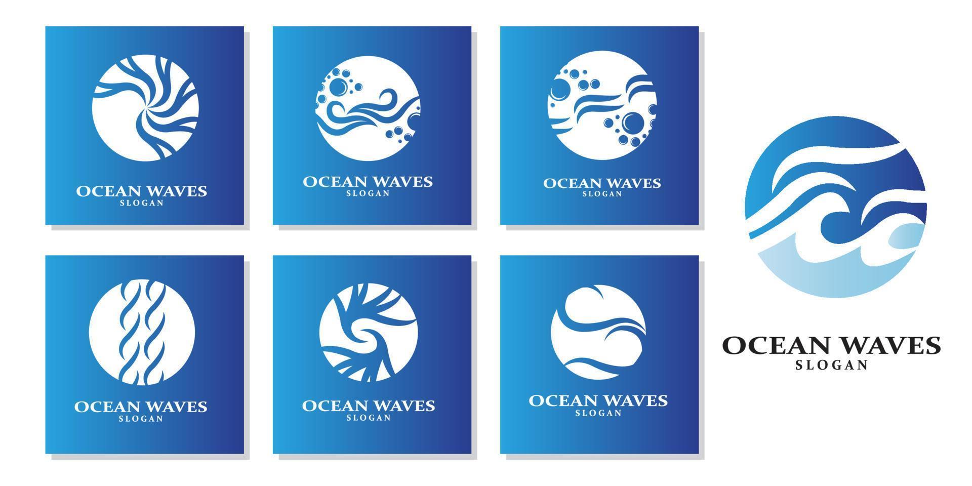 vettore semplice dell'icona del logo dell'onda dell'oceano