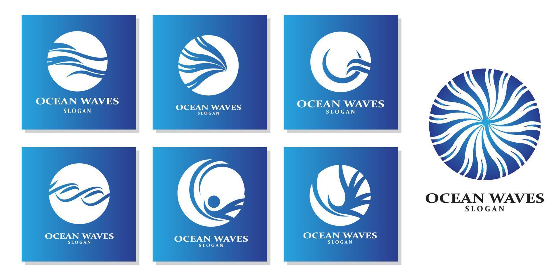 vettore semplice dell'icona del logo dell'onda dell'oceano
