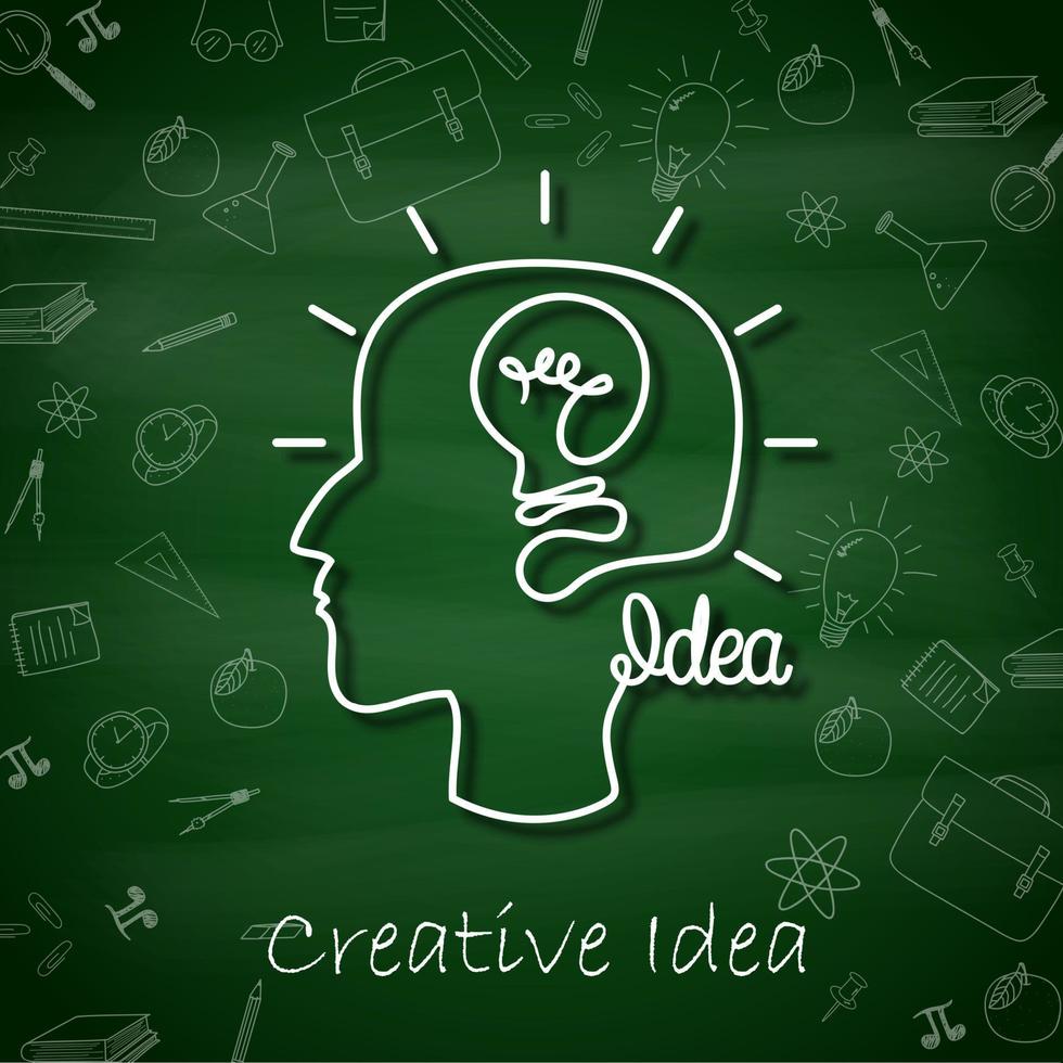 creativo idea. umano testa la creazione di un' nuovo idea vettore
