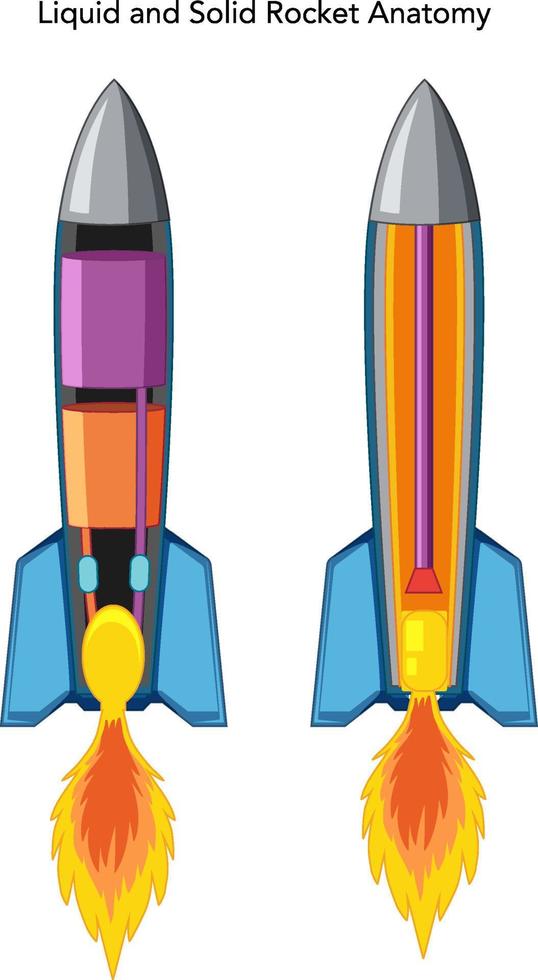 anatomia del razzo liquido e solido vettore