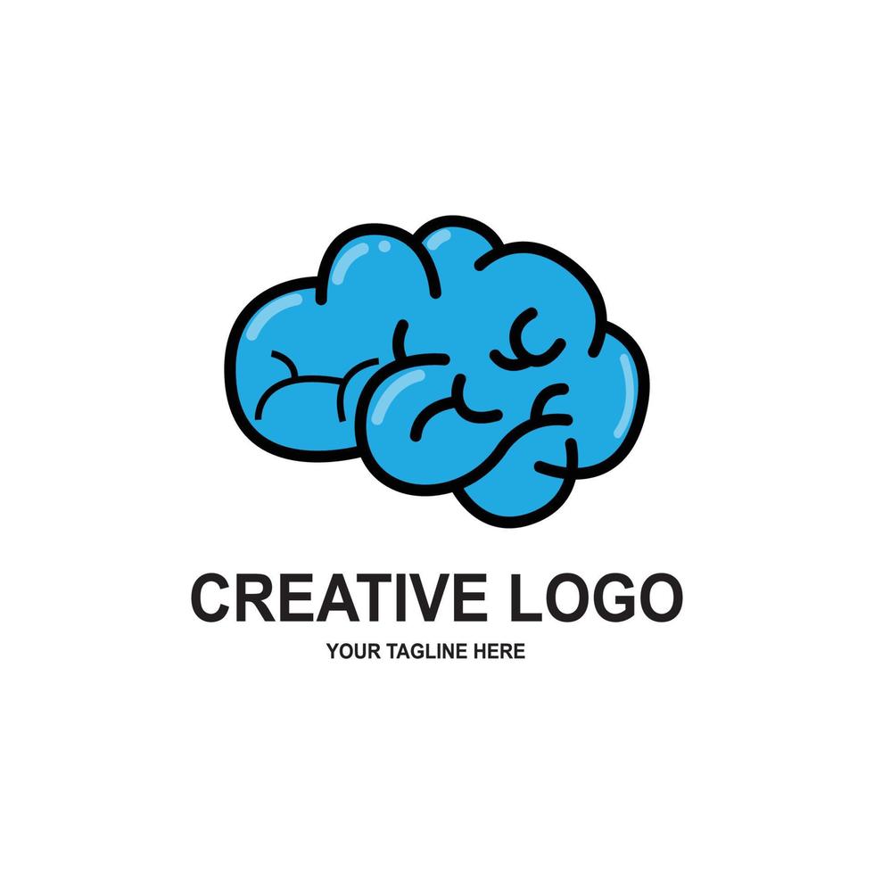 umano intelligenza cervello logo vettore design