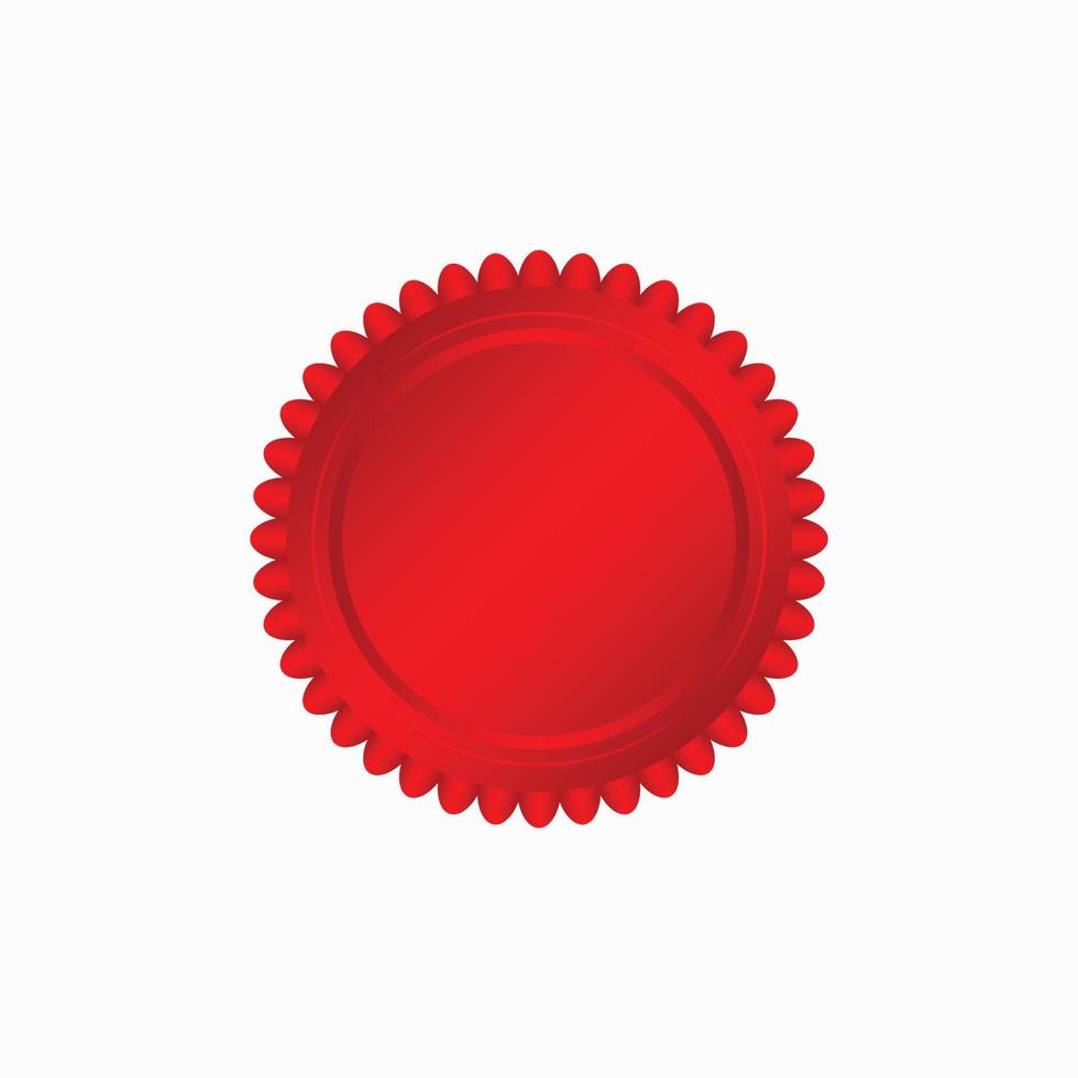 il giro rosso distintivo isolato su un' bianca sfondo, foca francobollo rosso lusso elegante bandiera con, vettore illustrazione certificato rosso Foglio foca o medaglia isolato.