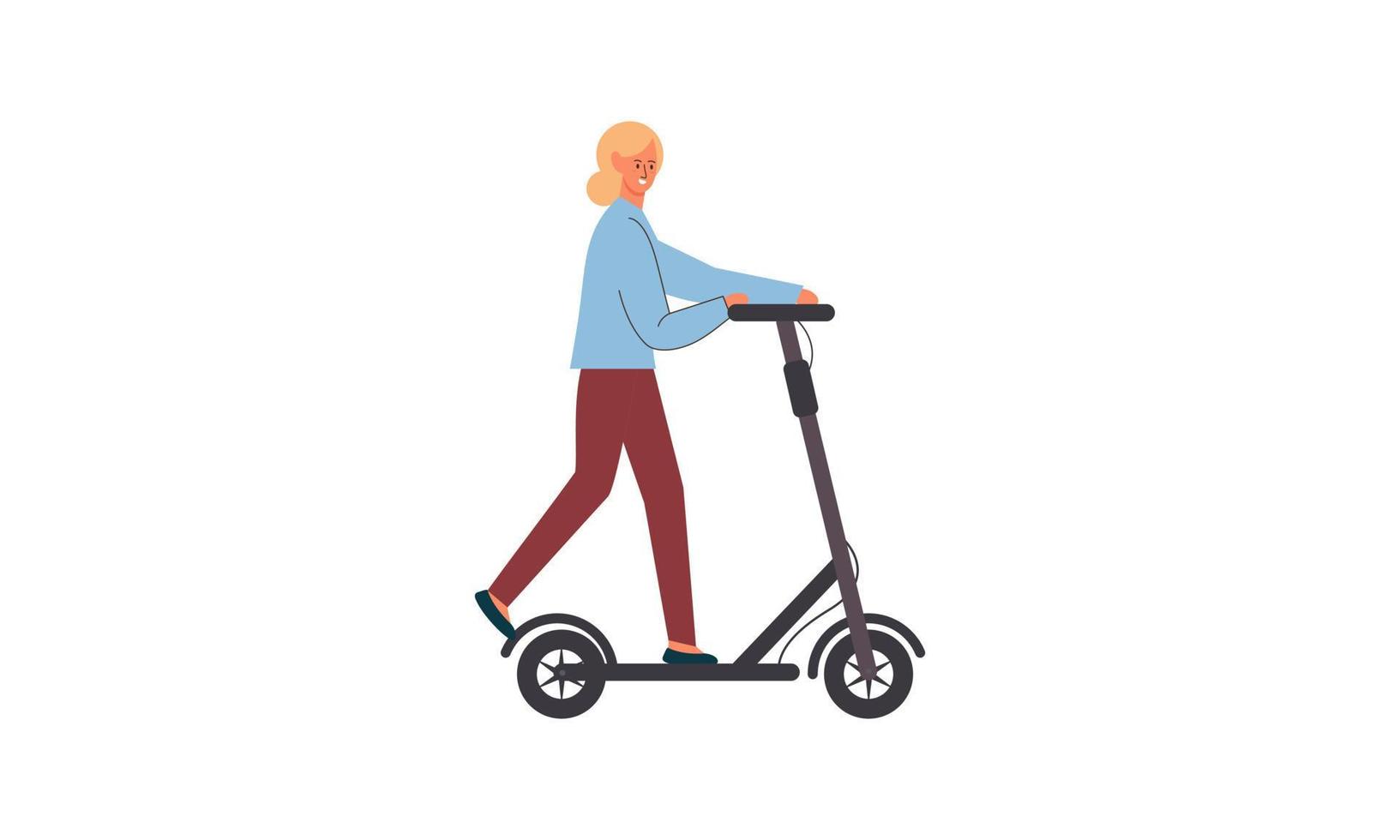 persone equitazione elettrico camminare scooter a pieno velocità illustrazione vettore