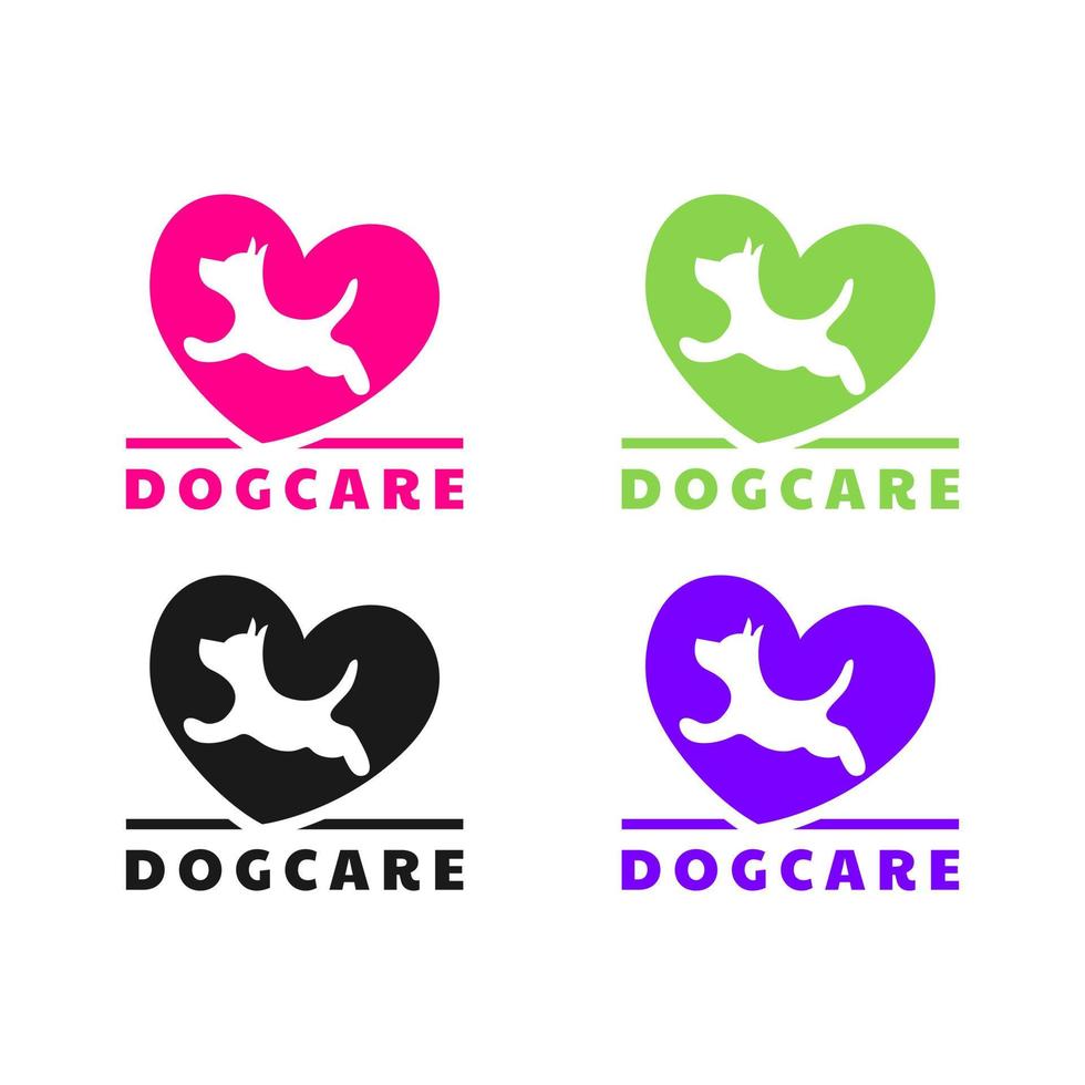 cane cura logo design modello vettore