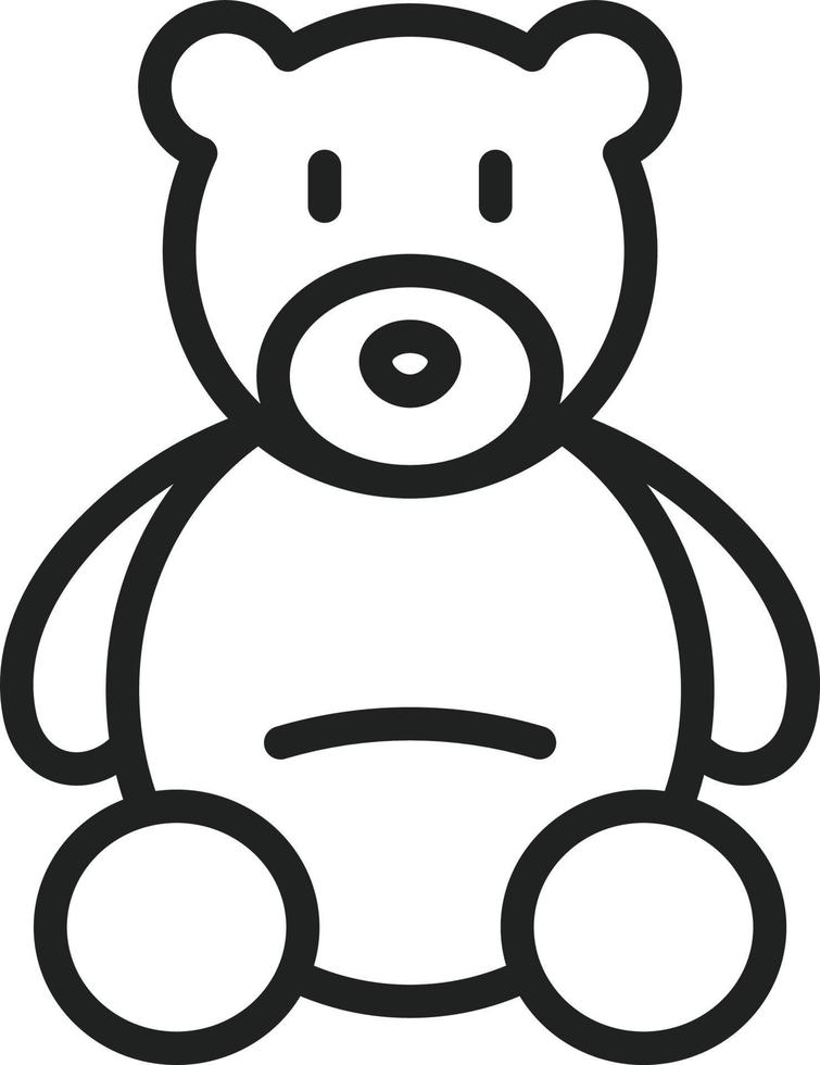 icona della linea dell'orsacchiotto vettore