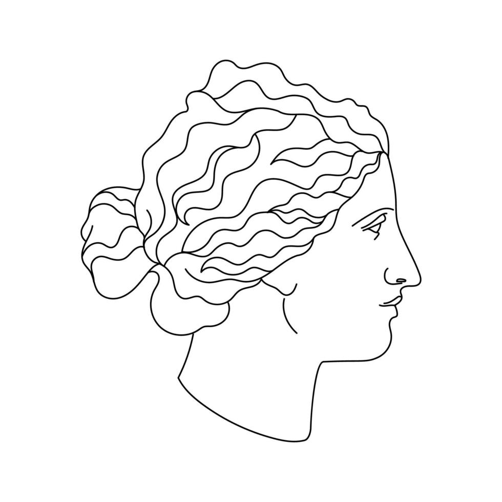 estetico greco scultura linea arte. Grecia donna. boemo antico classico statue vettore