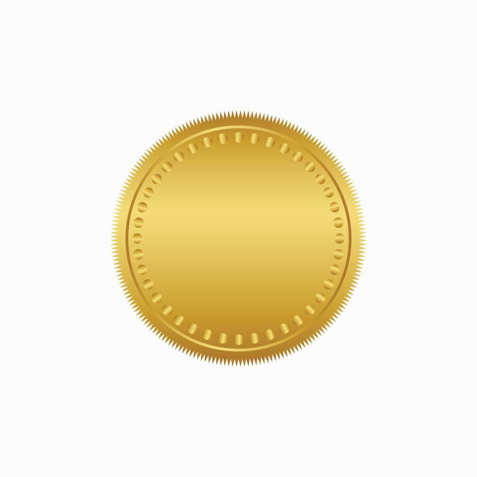 il giro d'oro distintivo isolato su un' nero sfondo, foca francobollo oro lusso elegante bandiera con, vettore illustrazione certificato oro Foglio foca o medaglia isolato.