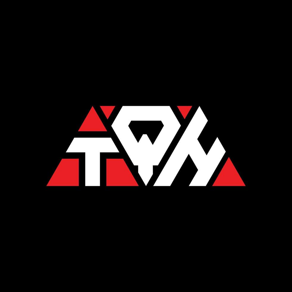 design del logo della lettera triangolare tqh con forma triangolare. tqh triangolo logo design monogramma. modello di logo vettoriale triangolo tqh con colore rosso. tqh logo triangolare logo semplice, elegante e lussuoso. qh