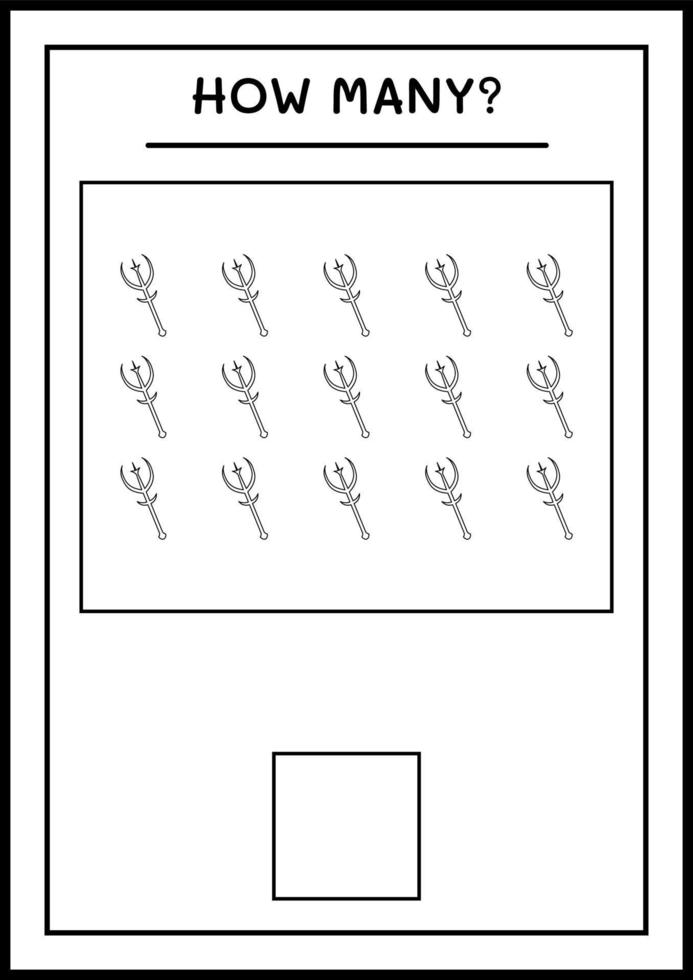 quante lancia, gioco per bambini. illustrazione vettoriale, foglio di lavoro stampabile vettore