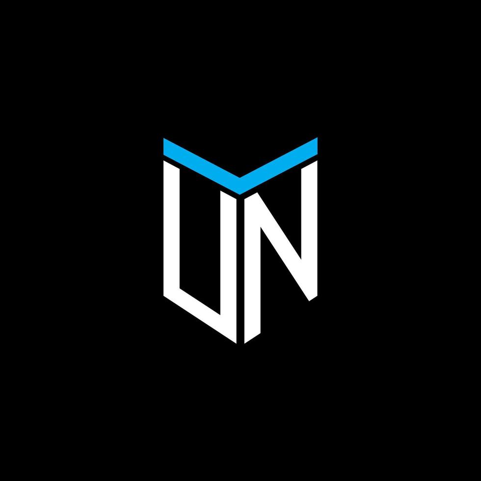 design creativo del logo della lettera delle Nazioni Unite con grafica vettoriale