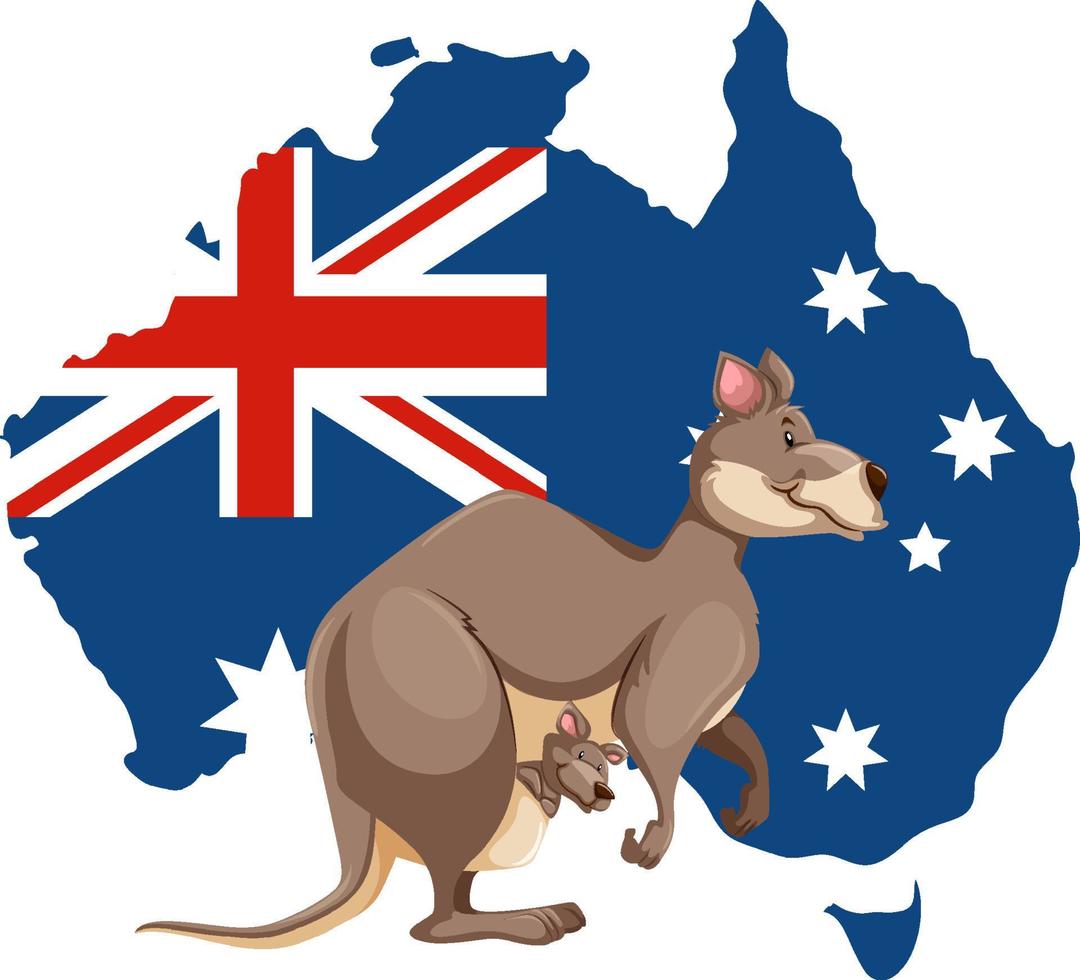 canguro australiano animale cartone animato vettore