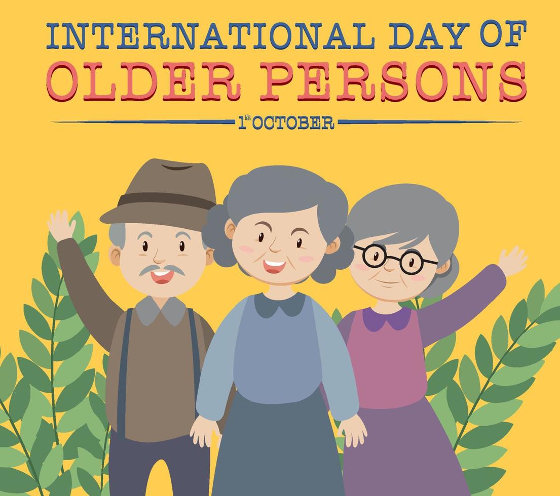 design del poster della giornata internazionale degli anziani vettore