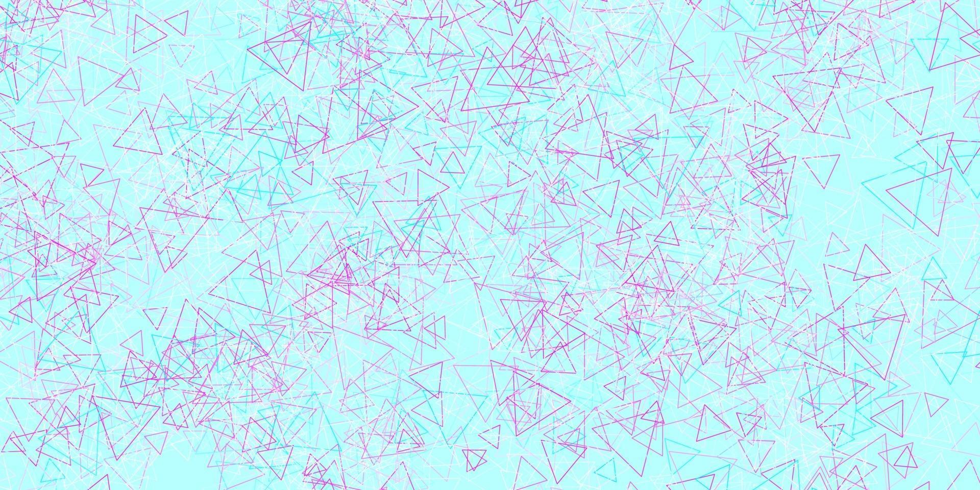 sfondo vettoriale rosa chiaro, blu con triangoli.