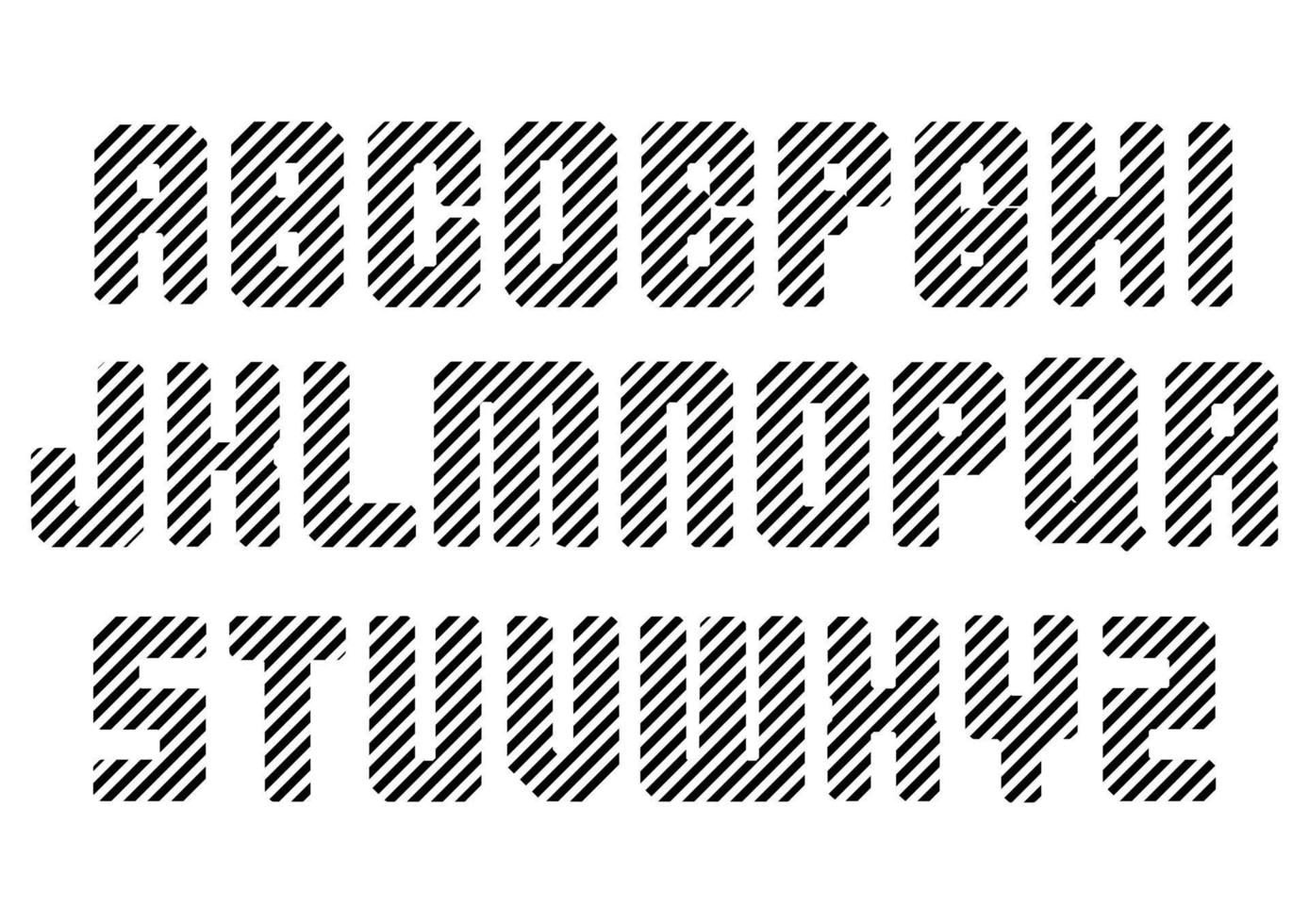 impostato di alfabeto lettere con strisce stile vettore