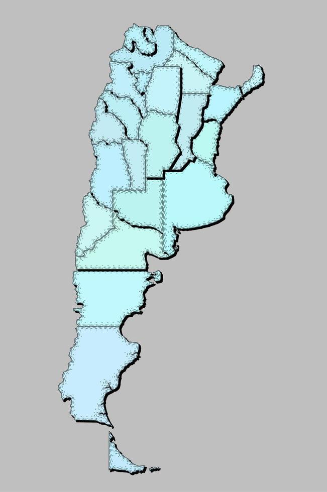 carta geografica di argentina con stati isolato vettore