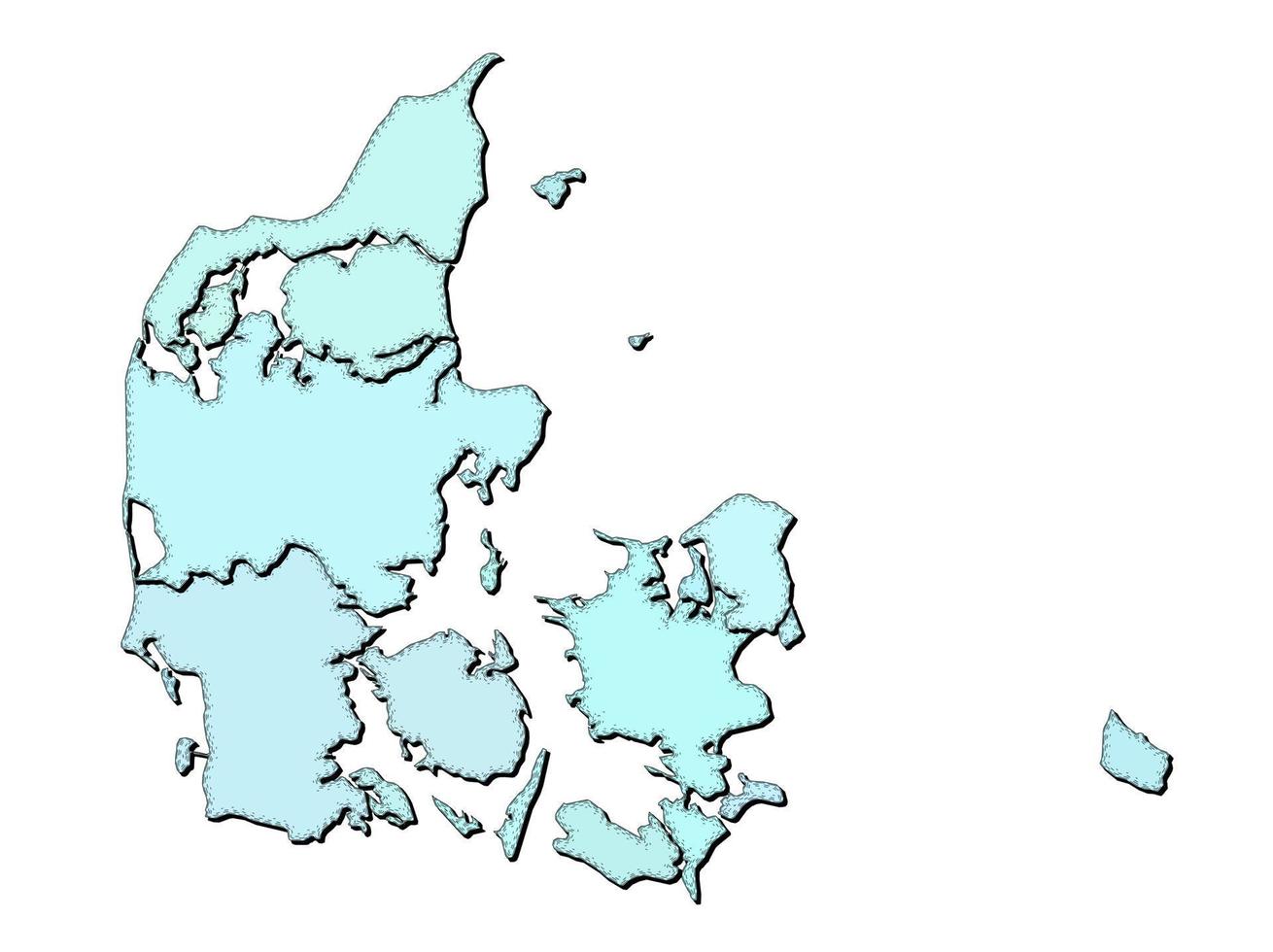 carta geografica di Danimarca con stati isolato vettore
