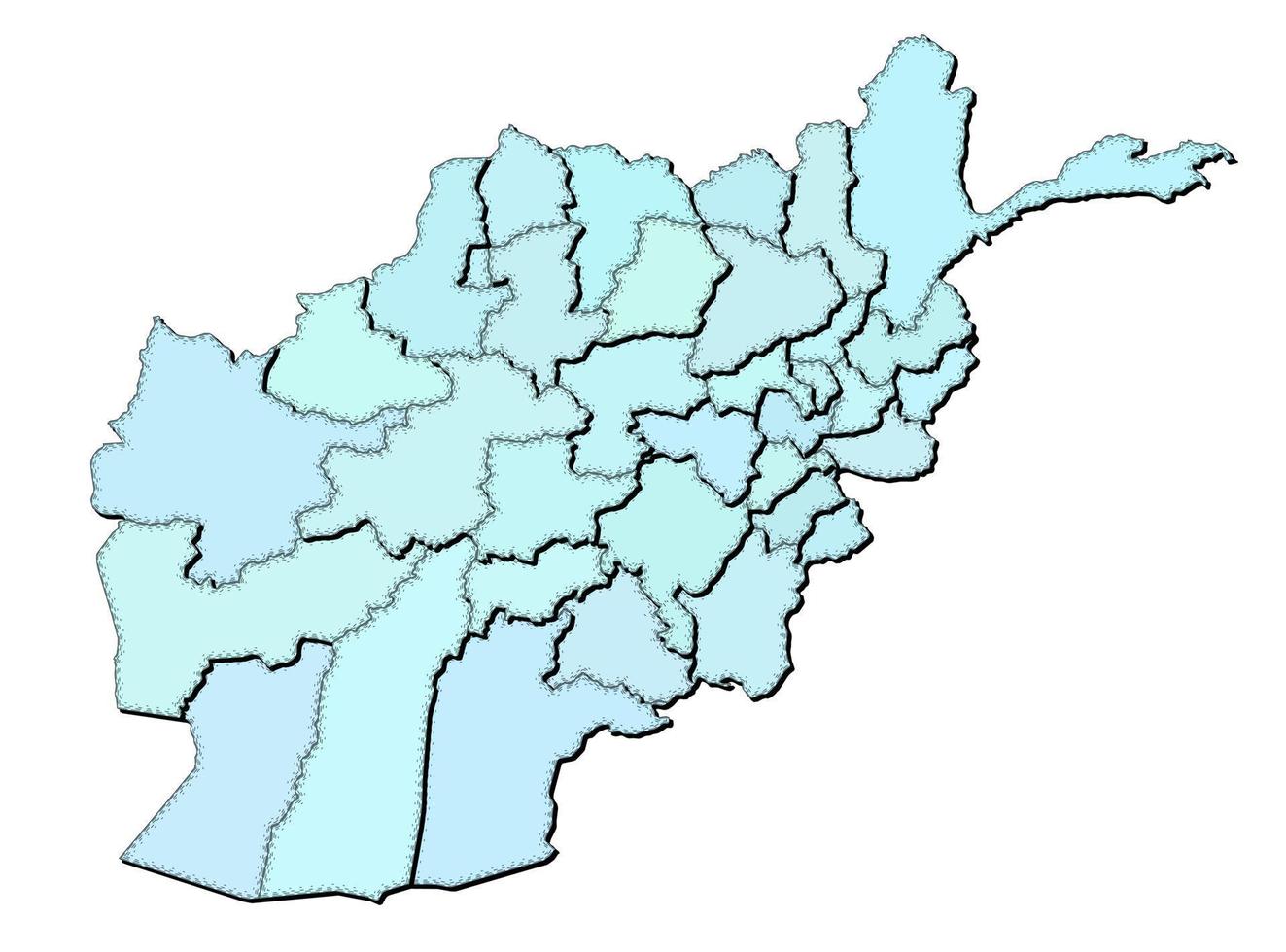 carta geografica di afghanistan con stati isolato vettore