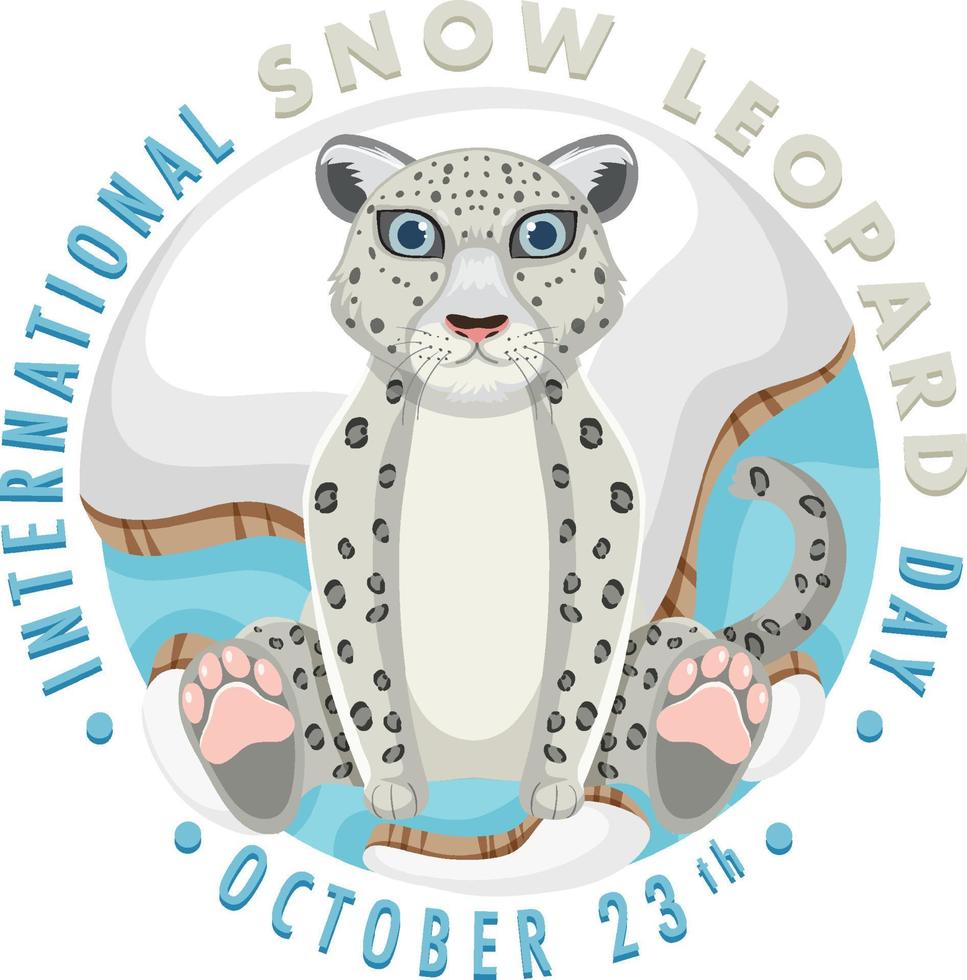 internazionale neve leopardo giorno bandiera design vettore