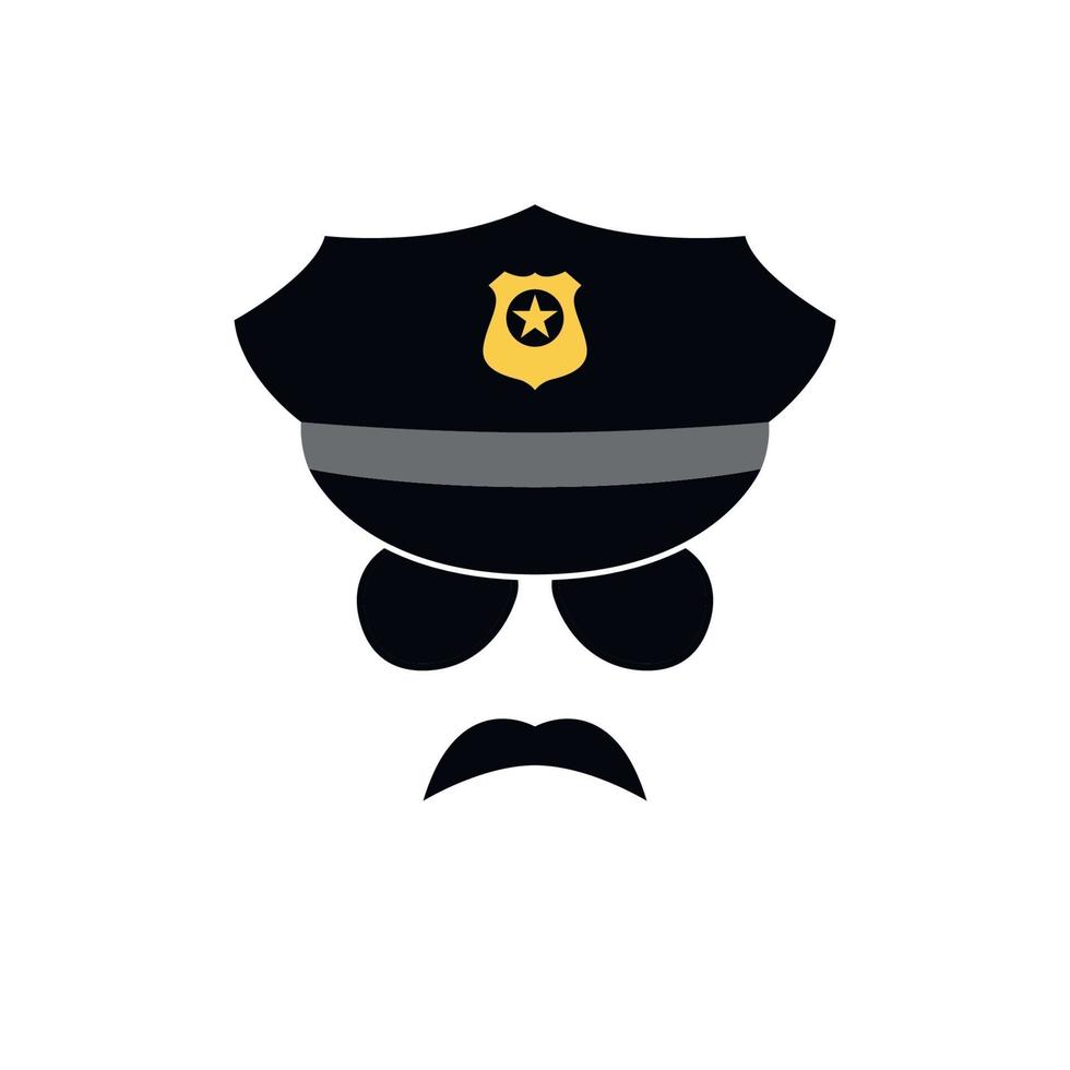 avatar di poliziotto. icona di ufficiale di polizia. vettore