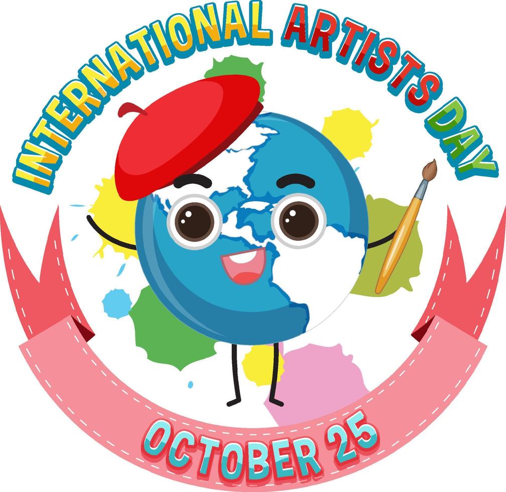 design di banner per la giornata internazionale degli artisti vettore