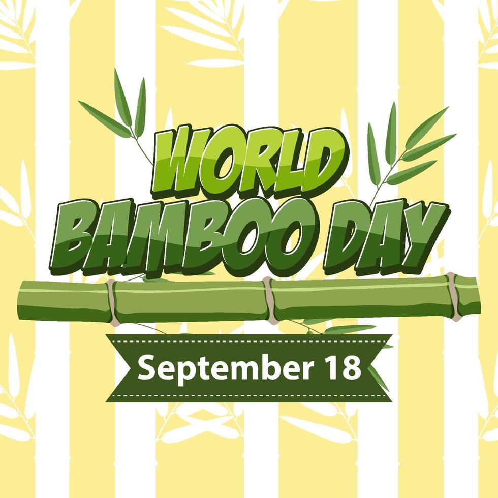banner logo giornata mondiale del bambù vettore