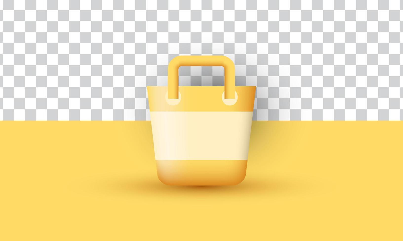 unico realistico giallo carta borse stile 3d design isolato su vettore