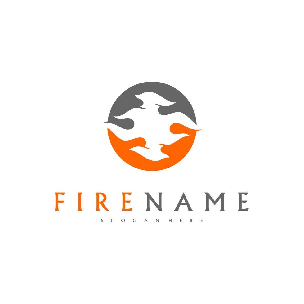 fuoco fiamme, fuoco logo design ispirazione vettore icone