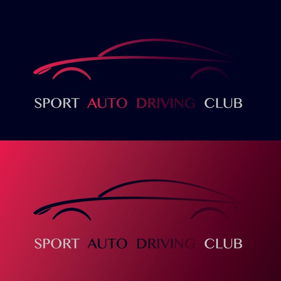 logo di design del club di guida automatica sportiva. vettore