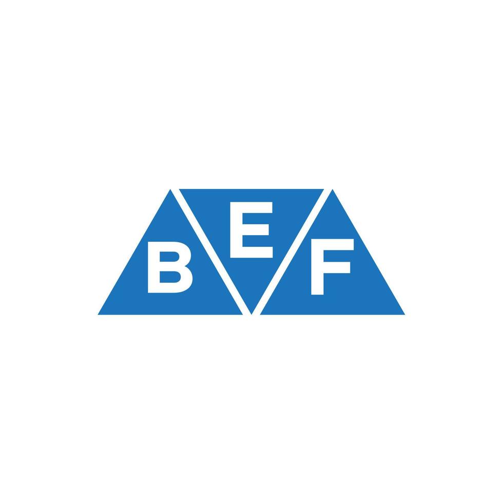 ebf triangolo forma logo design su bianca sfondo. ebf creativo iniziali lettera logo concetto. vettore