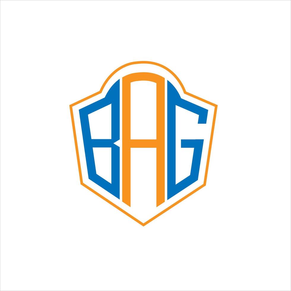 Borsa astratto monogramma scudo logo design su bianca sfondo. Borsa creativo iniziali lettera logo. vettore