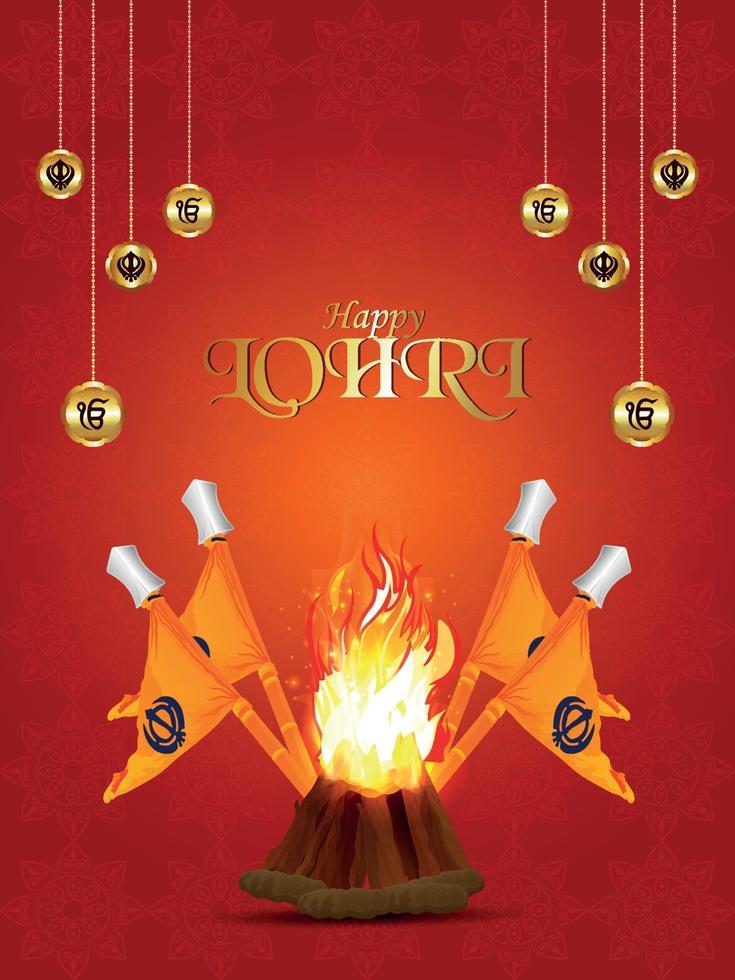 illustrazione creativa per la celebrazione felice lohri vettore