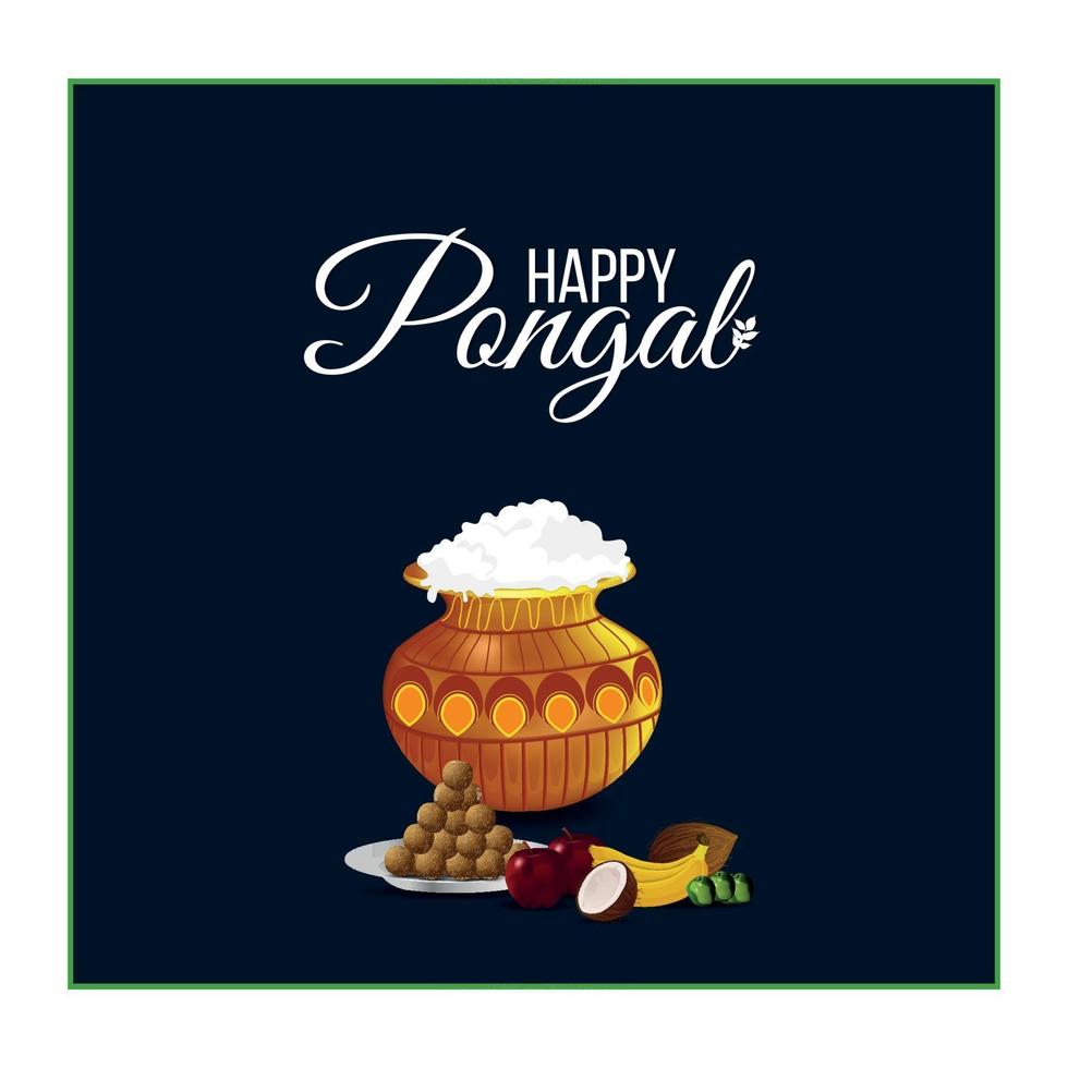 cartolina d'auguri pongal vettore