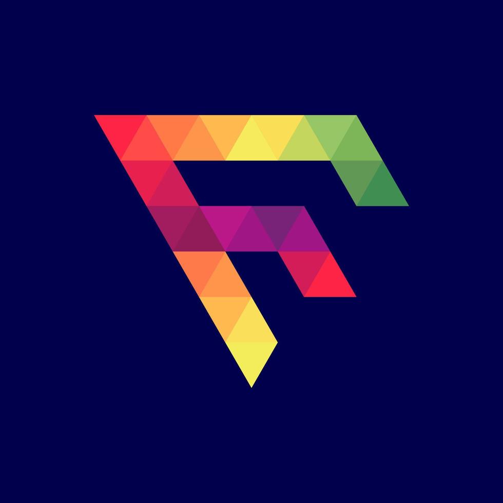 elementi moderni del modello di progettazione dell'icona del logo della lettera f vettore