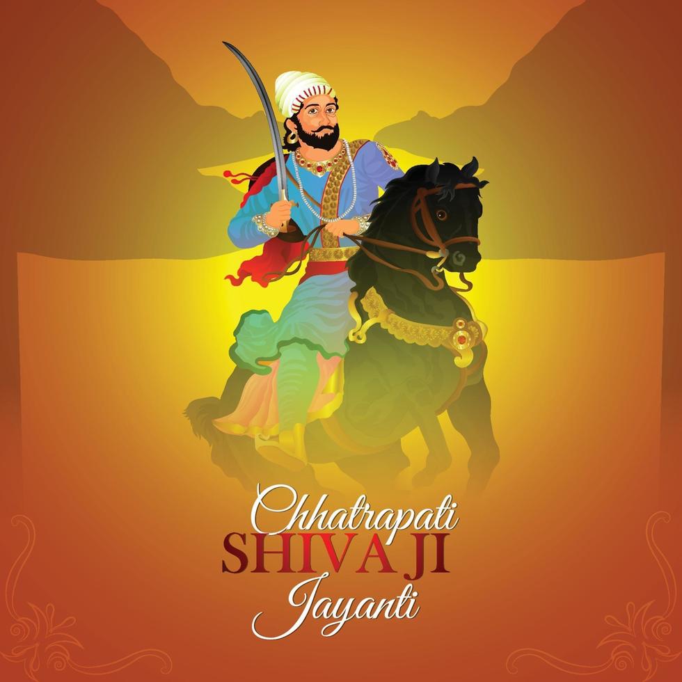 illustrazione di chhatrapati shivaji maharaj jayanti vettore