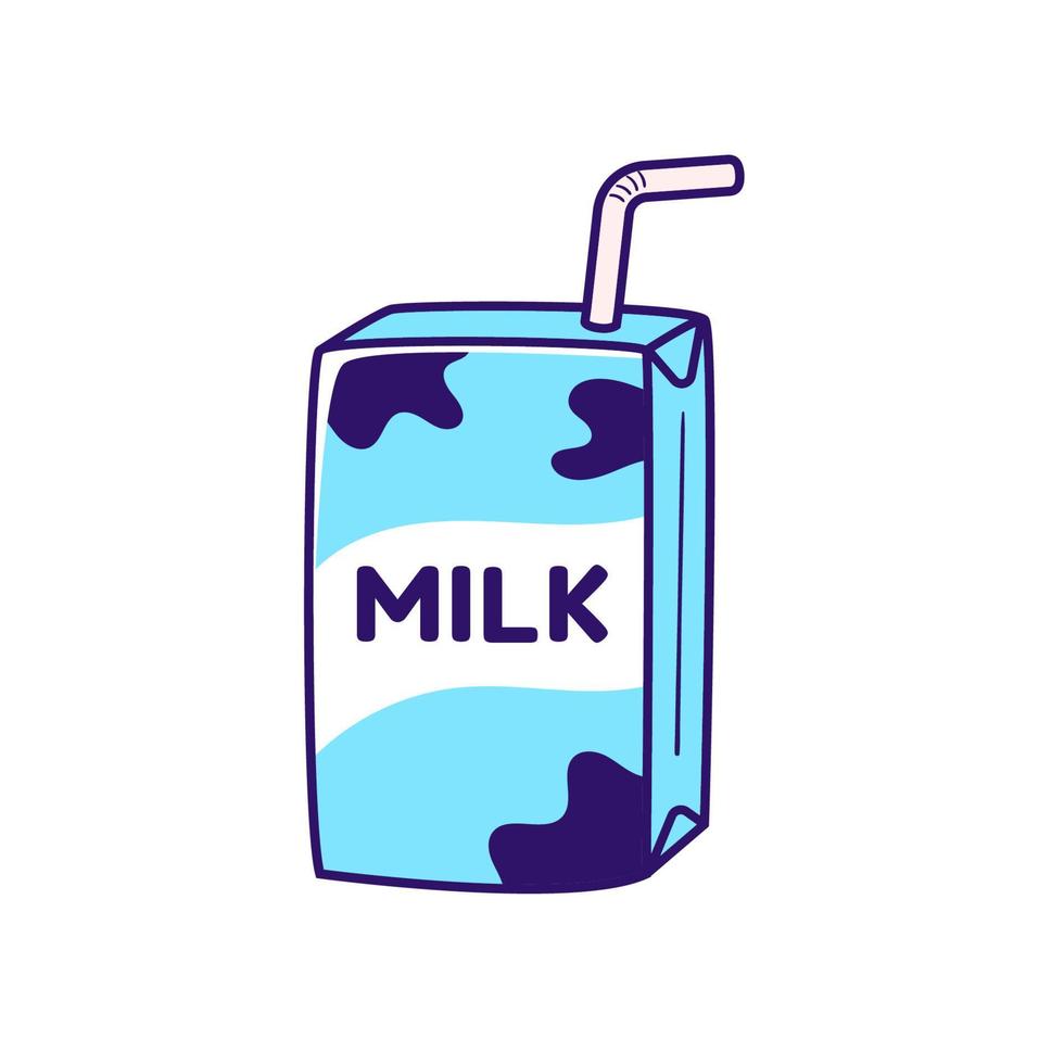 latte scatola confezione con cannuccia vettore illustrazione