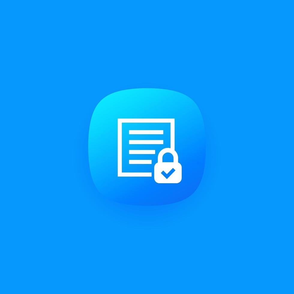 icona di protezione del documento per web e app vettore