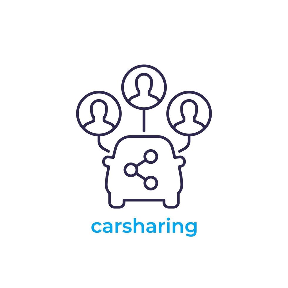 icona di vettore di car sharing su bianco