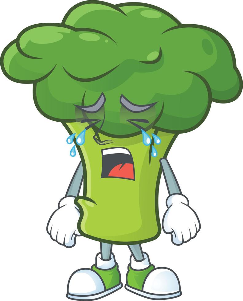 verde broccoli cartone animato personaggio stile vettore