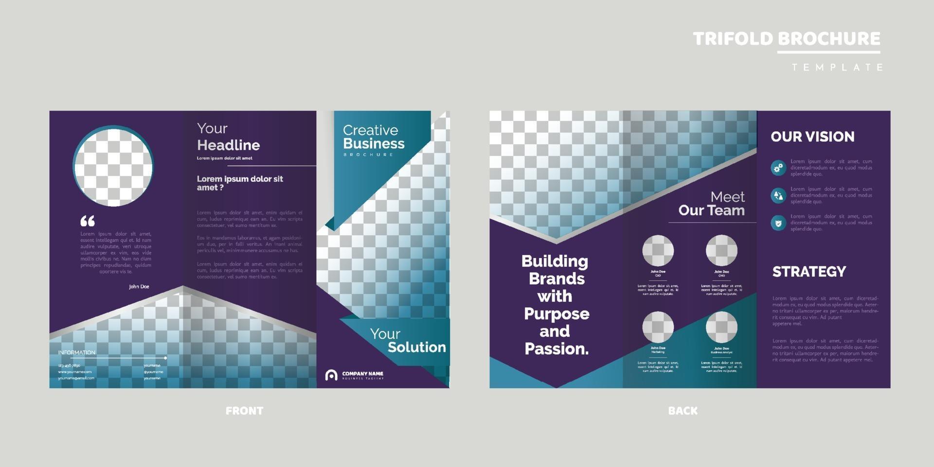 modello di progettazione brochure aziendale a tre ante vettore