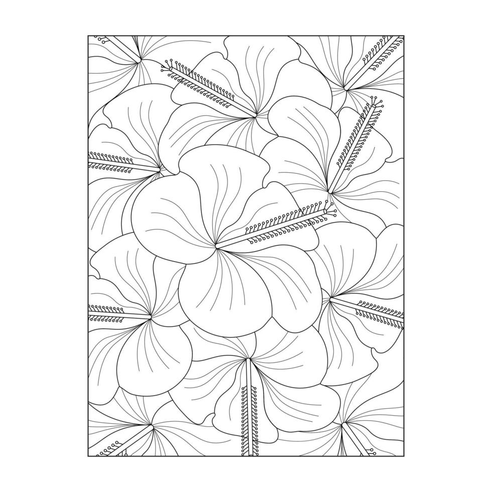 ibisco fiore colorazione pagina vettore