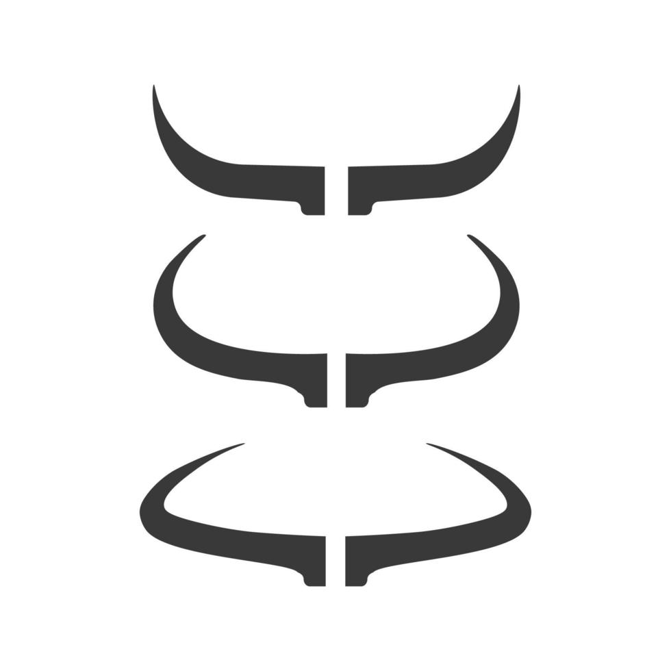 Toro corno logo e simbolo modello icone impostato vettore