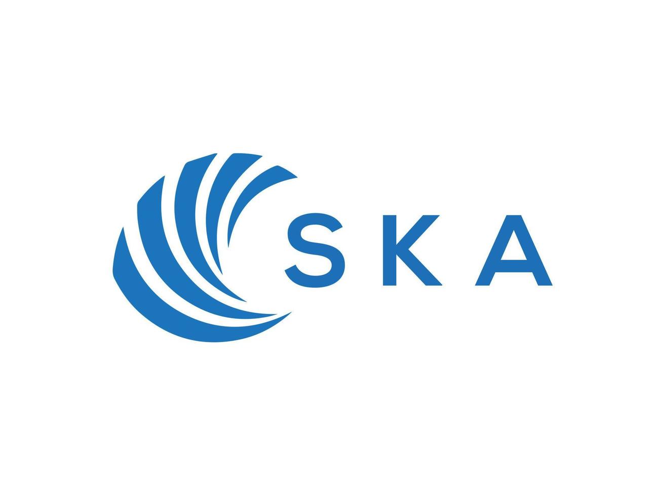 ska lettera logo design su bianca sfondo. ska creativo cerchio lettera logo concetto. ska lettera design. vettore