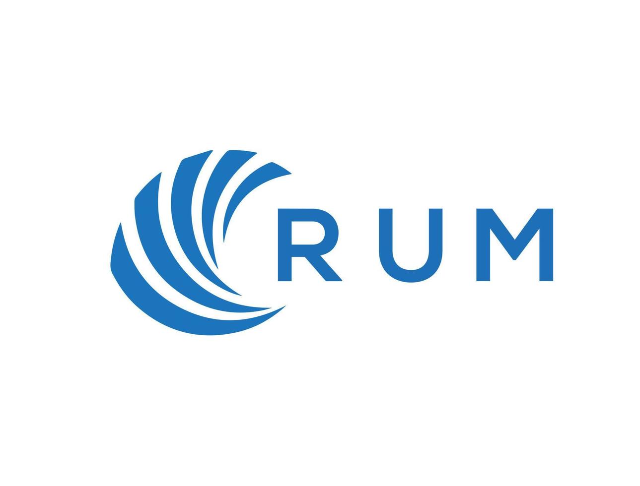 Rum lettera logo design su bianca sfondo. Rum creativo cerchio lettera logo concetto. Rum lettera design. vettore