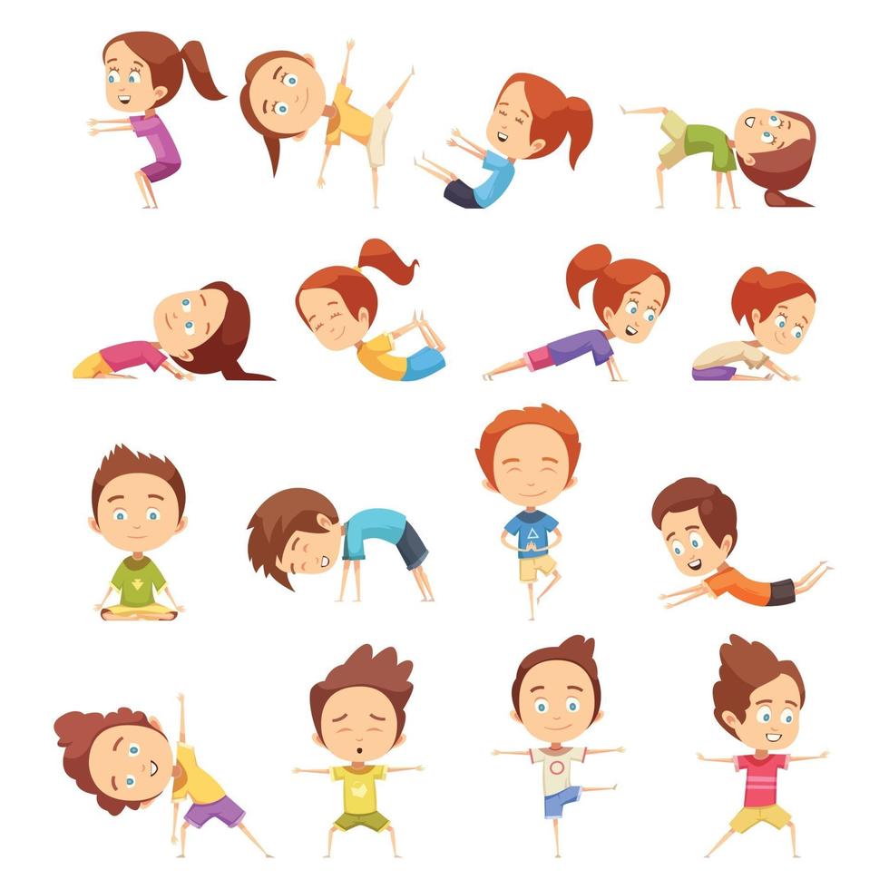 set di yoga per bambini vettore