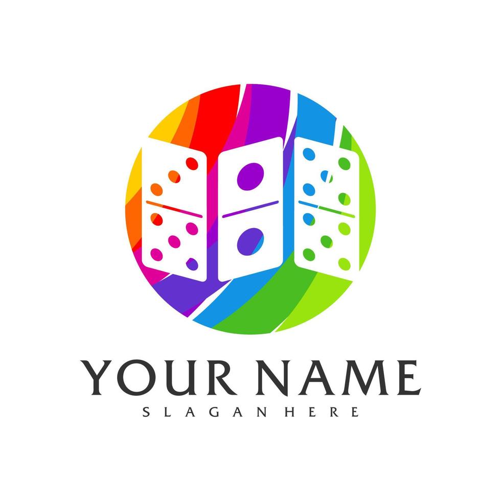 colorato domino logo vettore modello, creativo domino logo design concetti
